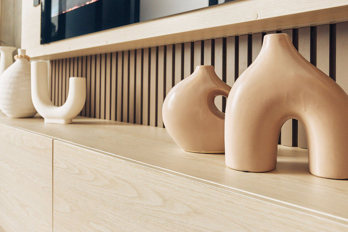 Mueble de TV en listones de madera